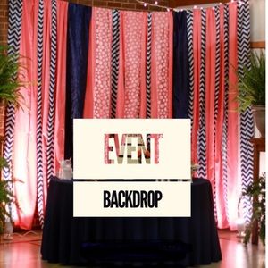 Photo Event party decoration Backdrop Streamers: Navy, White, Coral, Hot Pink